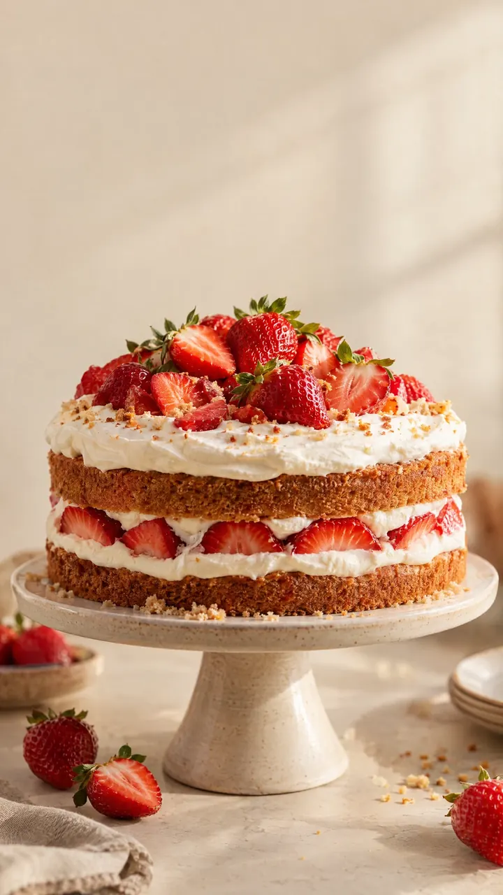 Exemplo de arte para confeitaria: Doce momento, com bolo artesanal de morango